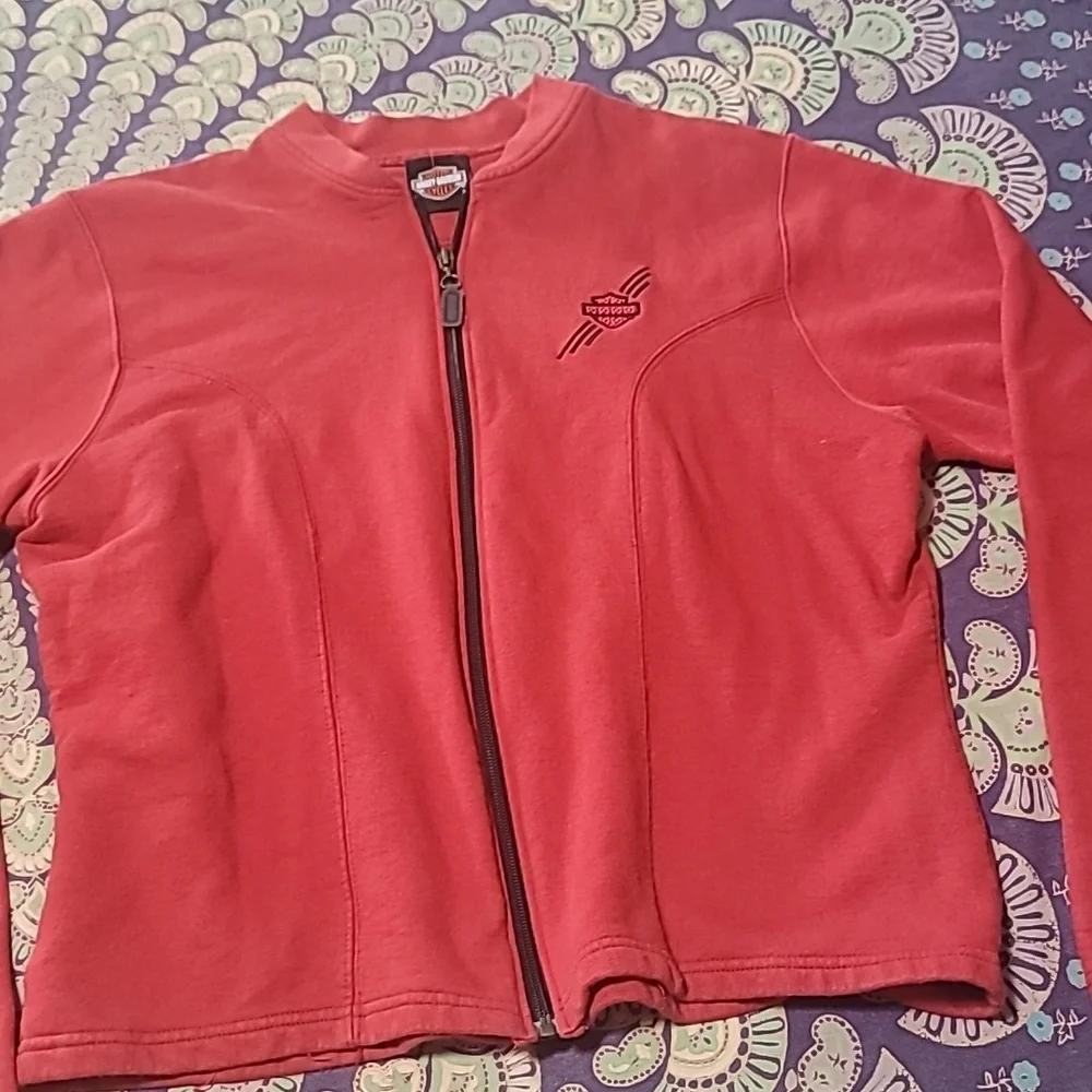 Harley Davidson Ladies Zipup Sweatshirt - so cozy and cute! - Picture 1 of 9